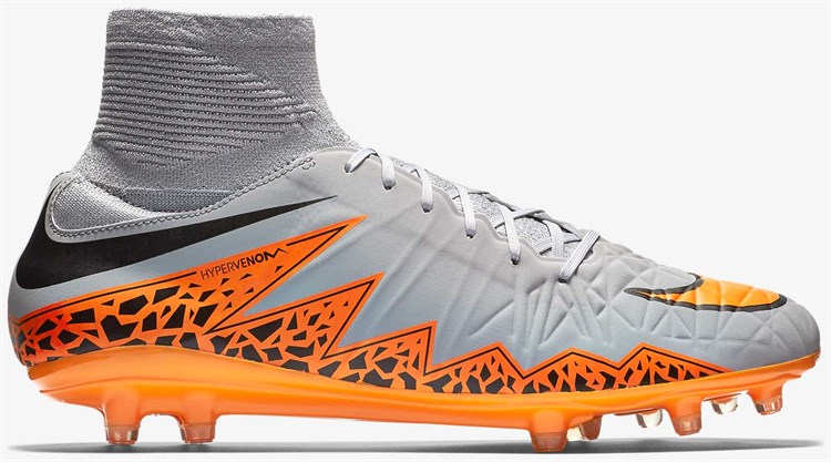 Leren -Nike -Hypervenom -grijs -oranje