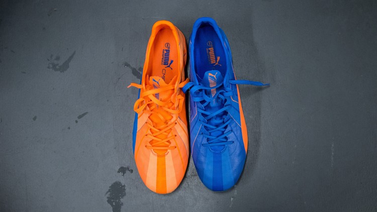 Puma -evo SPEED-Trick -voetbalschoenen -blauw -oranje