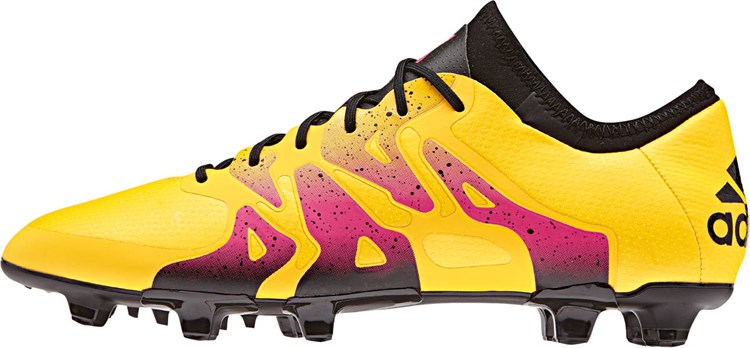 Geel -roze -Adidas -X-voetbalschoenen