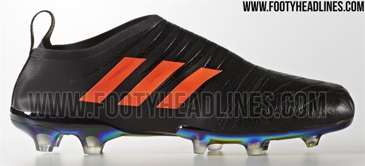 Zwarte -leren -adidas -glitch -voetbalschoenen