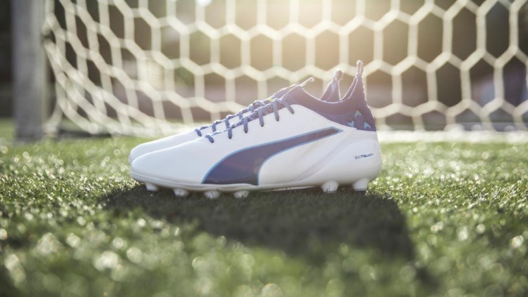 Nieuwe -blauw -witte -puma -evo -touch -voetbalschoenen