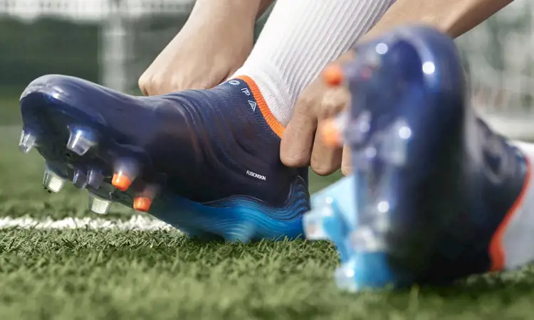 Donkerblauw oranje adidas Copa Sense voetbalschoenen - Sapphire Edge pack